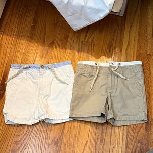 Janie and Jack Shorts (2) Khaki and White